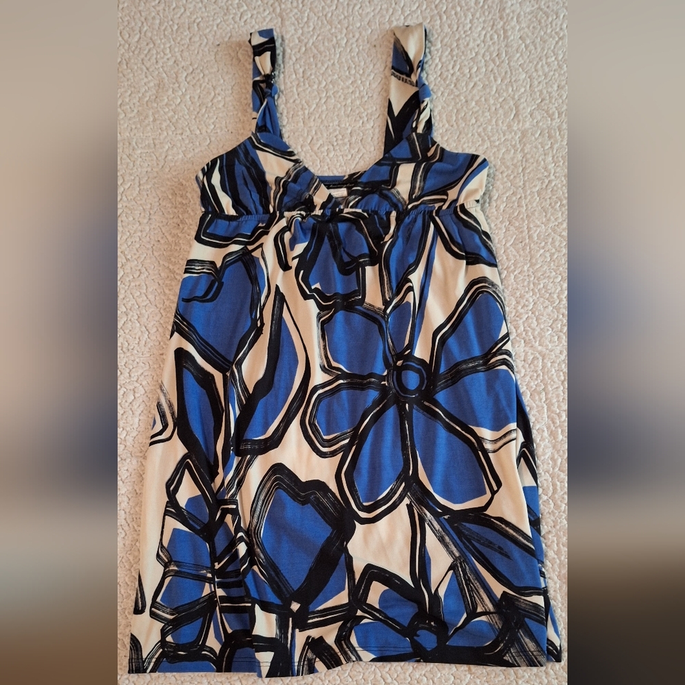 City triangles sleeveless mini dress size small blue and white